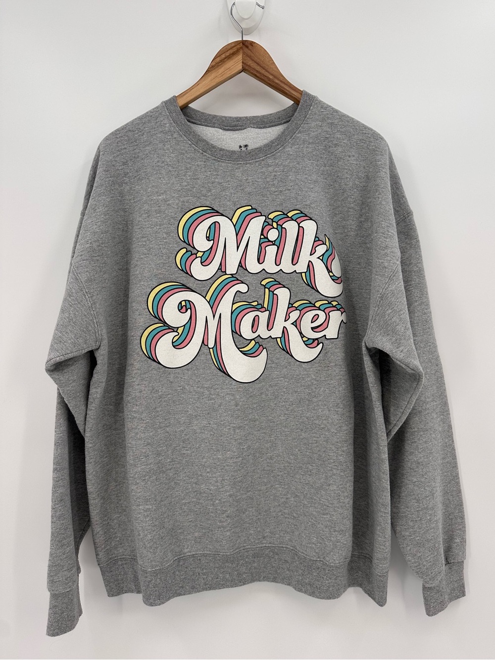 The Little Milk Bar Grey Nursing Breastfeeding Maternity Sweatshirt Size XL